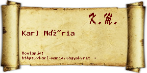 Karl Mária névjegykártya