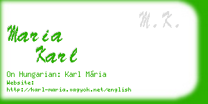 maria karl business card